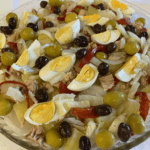 Hoy ensalada murciana no le he puesto tomate en su lugar, le he puesto pimiento asado a la leña