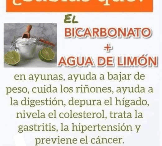 Bicarbonato de sodio con limon