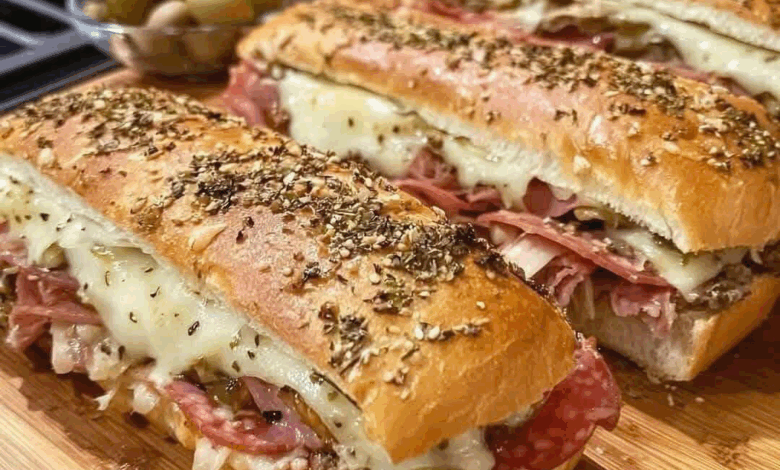 Sándwich italiano de muffaletta gigante