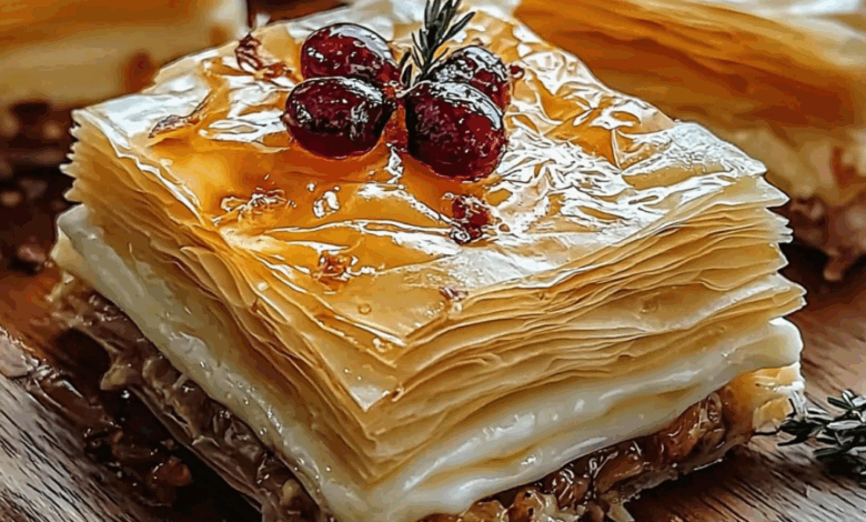 HOJALDRE CRUJIENTE CON QUESO BRIE, ARÁNDANOS Y NUECES: ¡UNA DELICIA GOURMET!