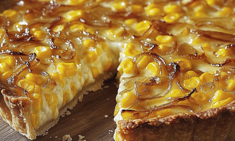 Tarta de Choclo, Cebolla y Queso – Cremosa y Deliciosa