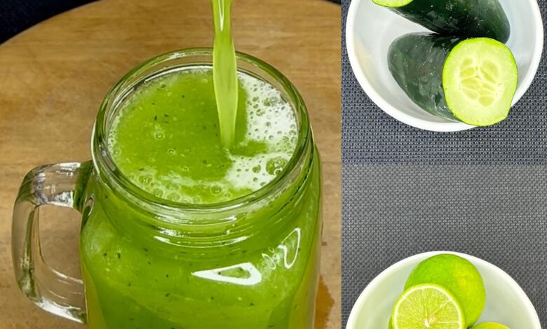 Jugo natural de pepino y limón