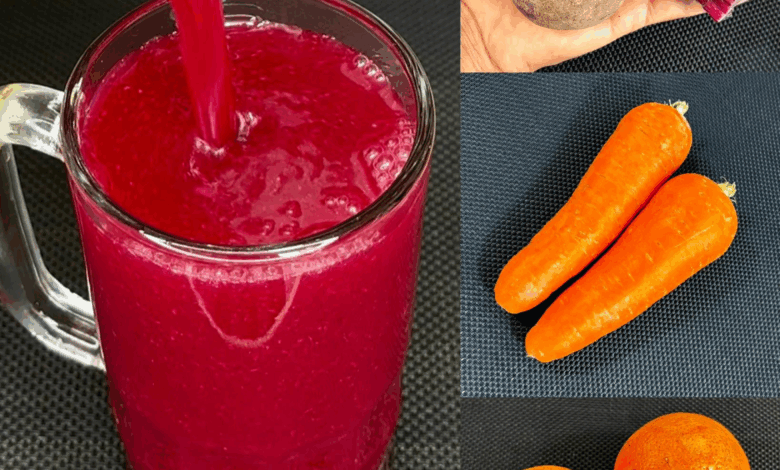 Bebida Natural de Zanahoria, Naranja y Remolacha: Energía y Bienestar en un Vaso