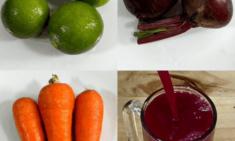 Batido Natural de Zanahoria, Remolacha y Limón: Energía, Fibra y Antioxidantes en un Vaso