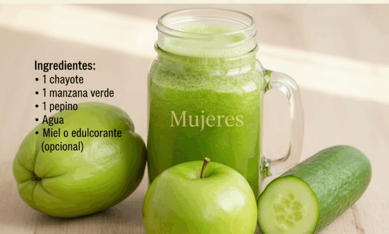Jugo de Pepino, Manzana Verde y Chayote: Un Depurativo Natural para Desinflamar el Abdomen